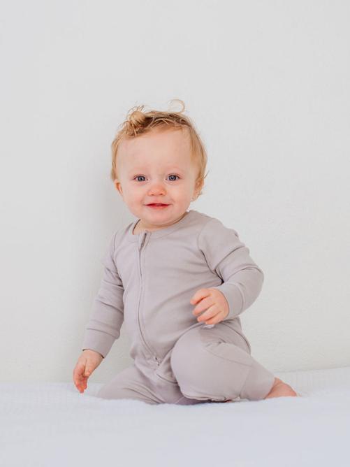 Organic Baby Unisex Romper/Jumpsuit-Plain Grey