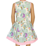 AnnLoren Little & Big Girls Magical Unicorns Rainbows Sleeveless Dress