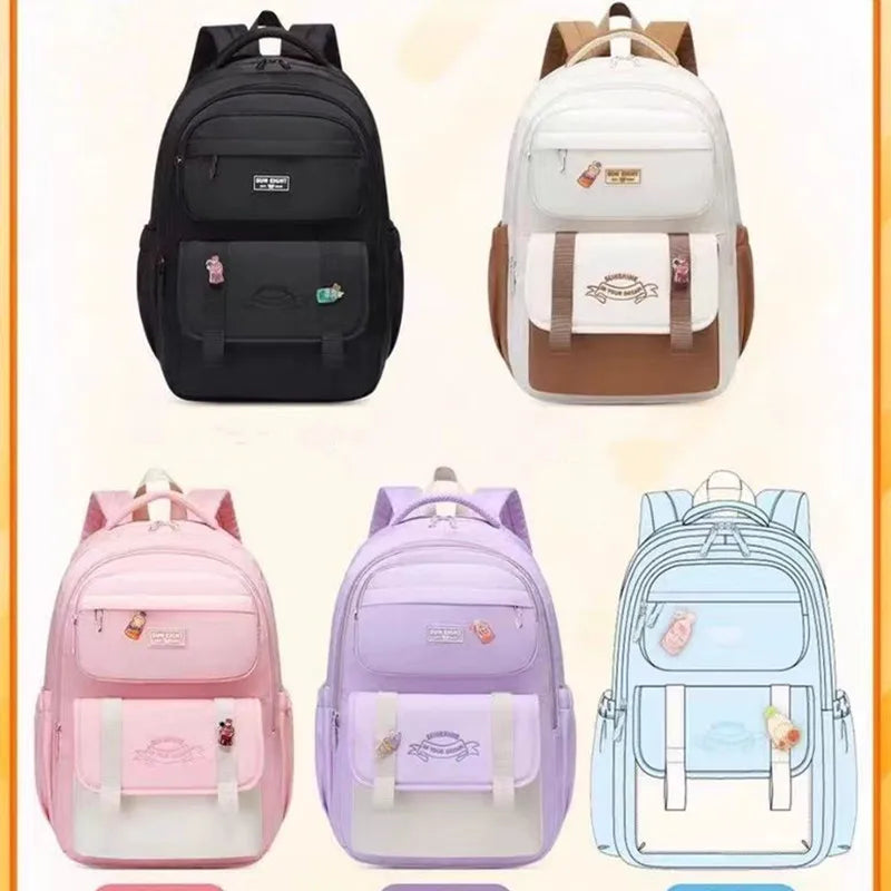 2024 New Causal Girls School Bags Fashion Primary Student Shoulder