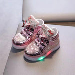 2024 Baby Girls LED Light Sneakers Children Cute Glowing Princess