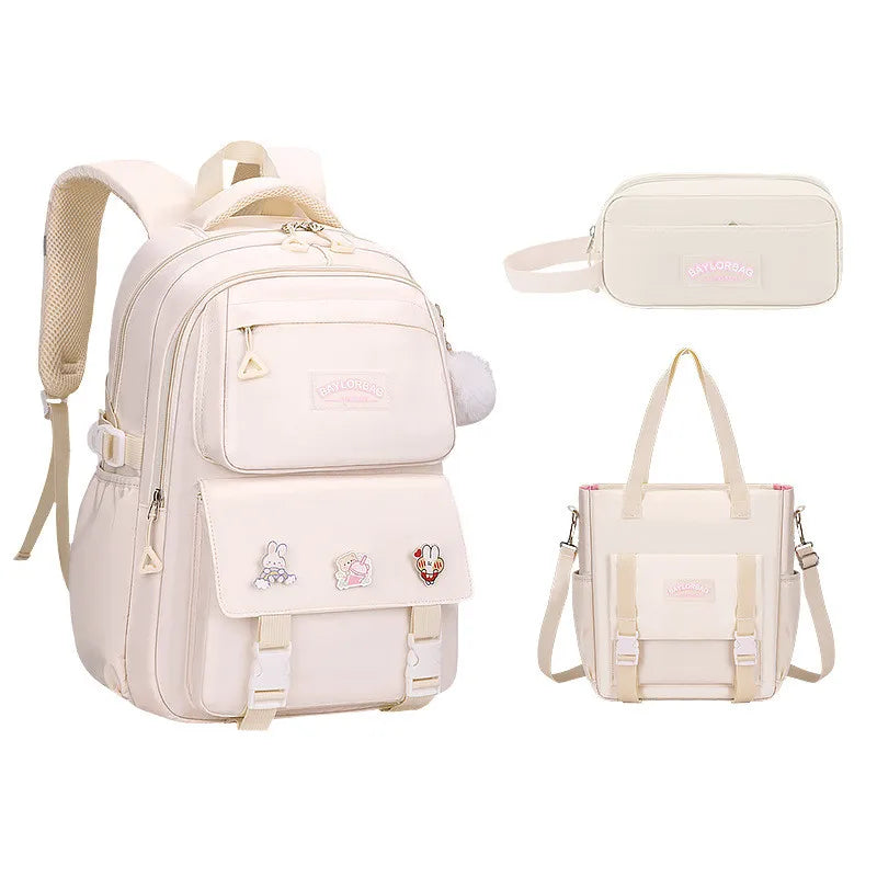 3 Pcs/Set School Bag for Girls Children Backpack Schoolbag Teenage