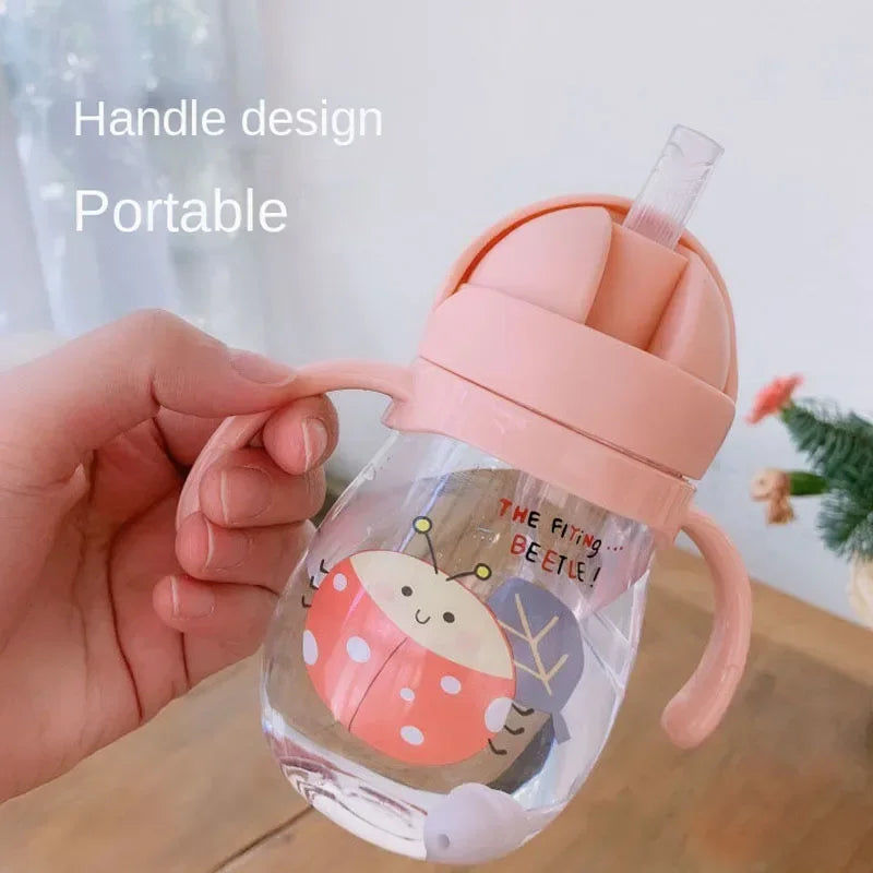 New 350ML Baby Sippy Water Cup Kid Handle Learn Feeding Drinking