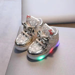 2024 Baby Girls LED Light Sneakers Children Cute Glowing Princess