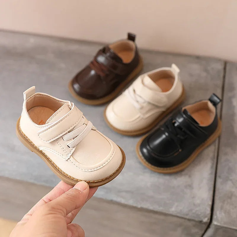 New 2024 Baby Shoes Toddler Boys Girls Soft Bottom Leather Walkers