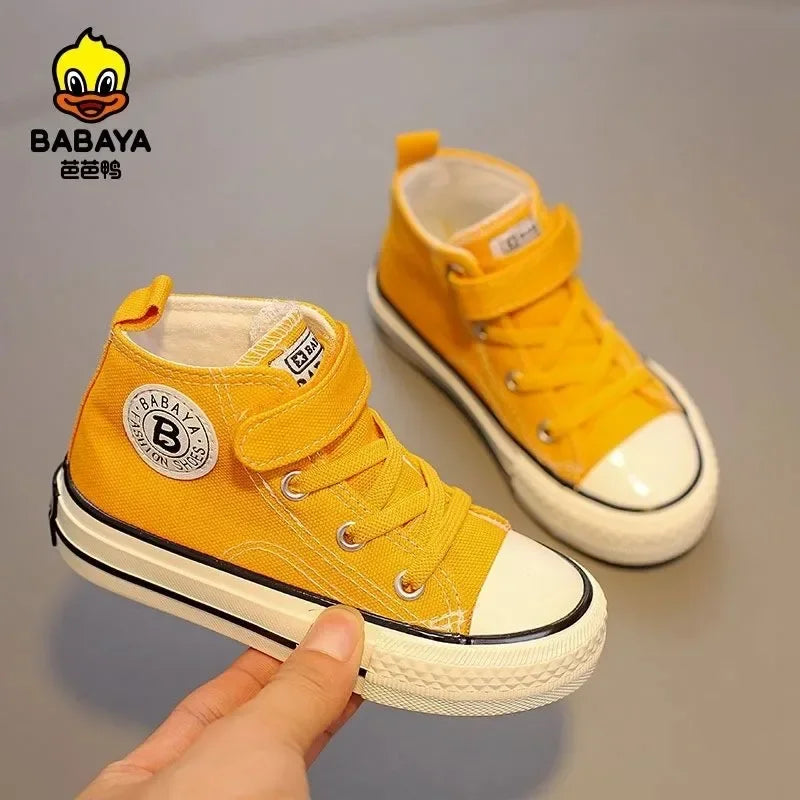 Babaya Children Canvas Shoes Boys Sneakers 2024 Spring New High-top