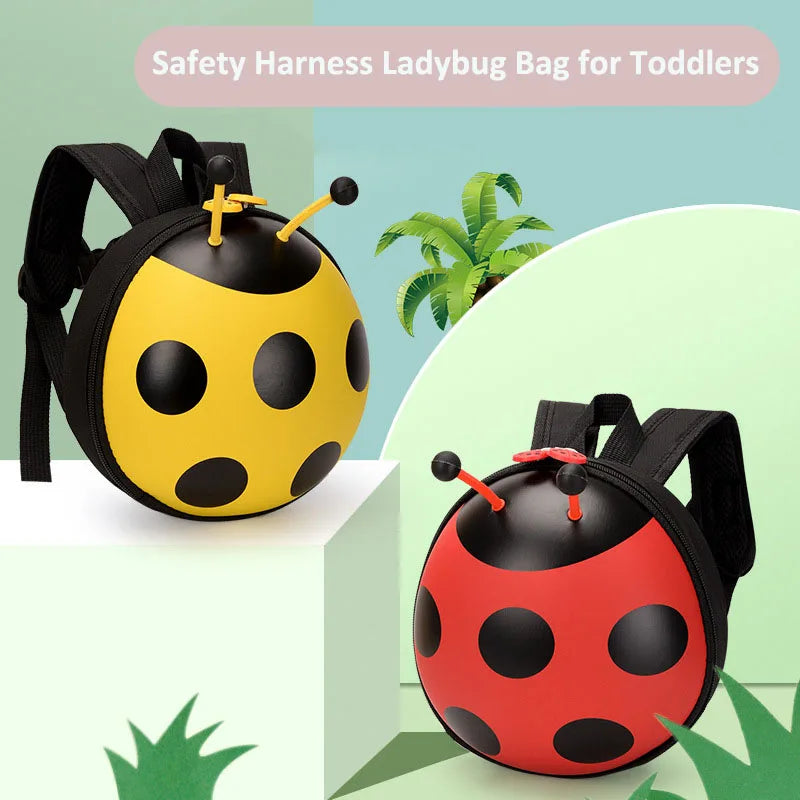 Ladybug Kindergarten Backpack with Leash Baby Backpack for 1 2 3 years