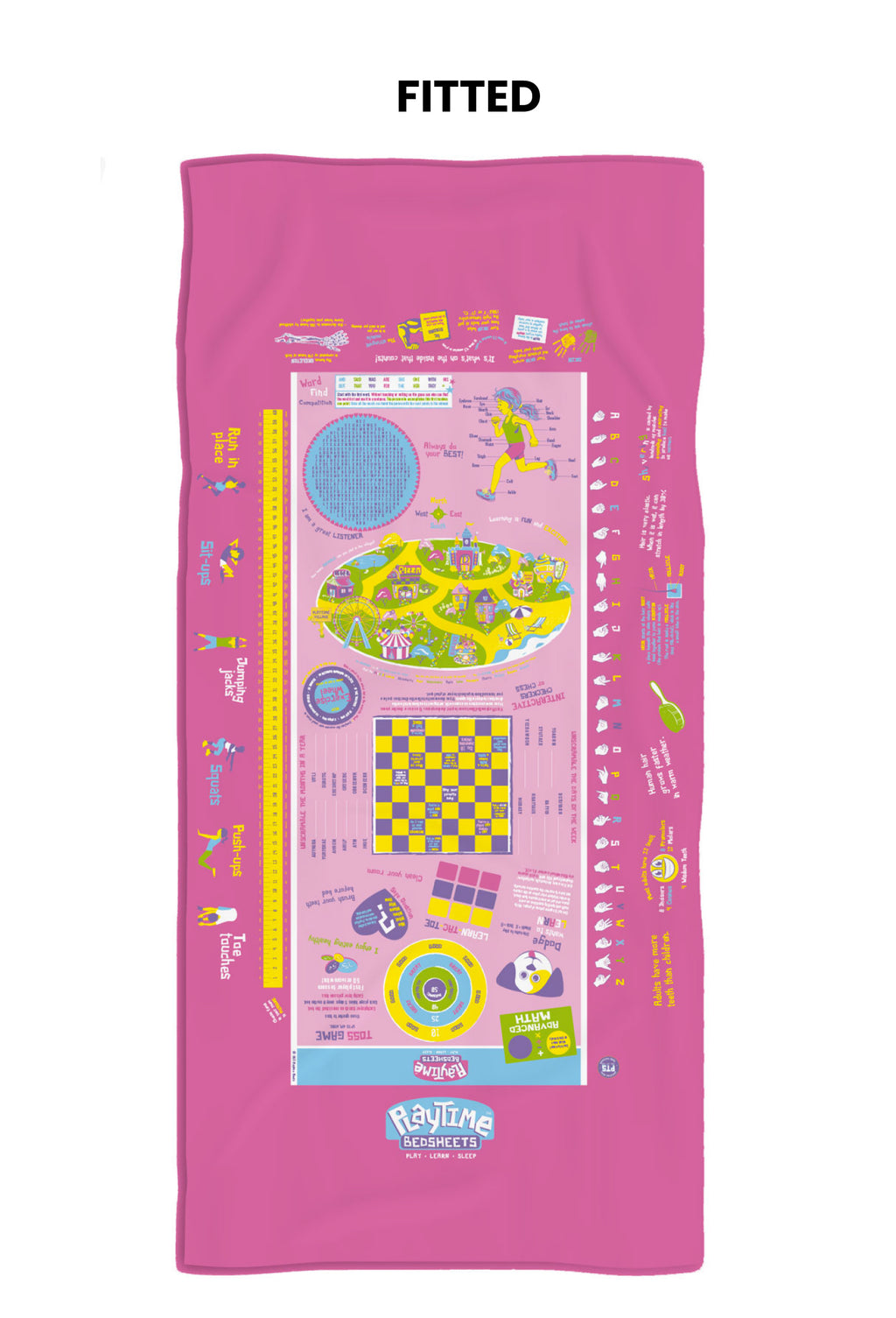 Playtime Bed Sheets Twin Set! Over 65 Fun Interactive Games.